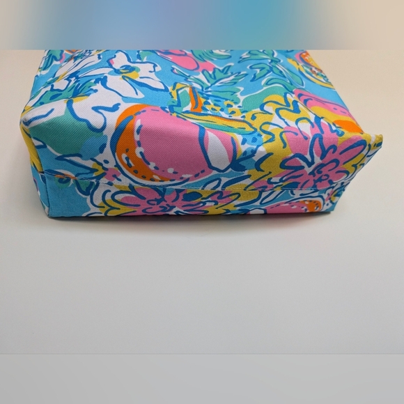Lilly Pulitzer x Estee Lauder Canvas Floral Tropical Print Tote Beach Bag Purse - Picture 3 of 7